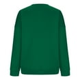 thumbnail image 4 of Green Hoodies for Women'S Solid Color Round Neck Oversized Sweatshirt Loose Fit Long Sleeve Light Sweatshirt Loose Blouse Fall Tops for Women 2025, 4 of 4