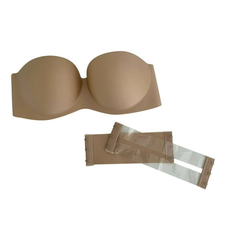 Clearance!Uooqdmx Bras for Women Strapless Bra Comfortable and New Strapless and Strapless Gathering Bra with a Back Bralettes for Women Beige B