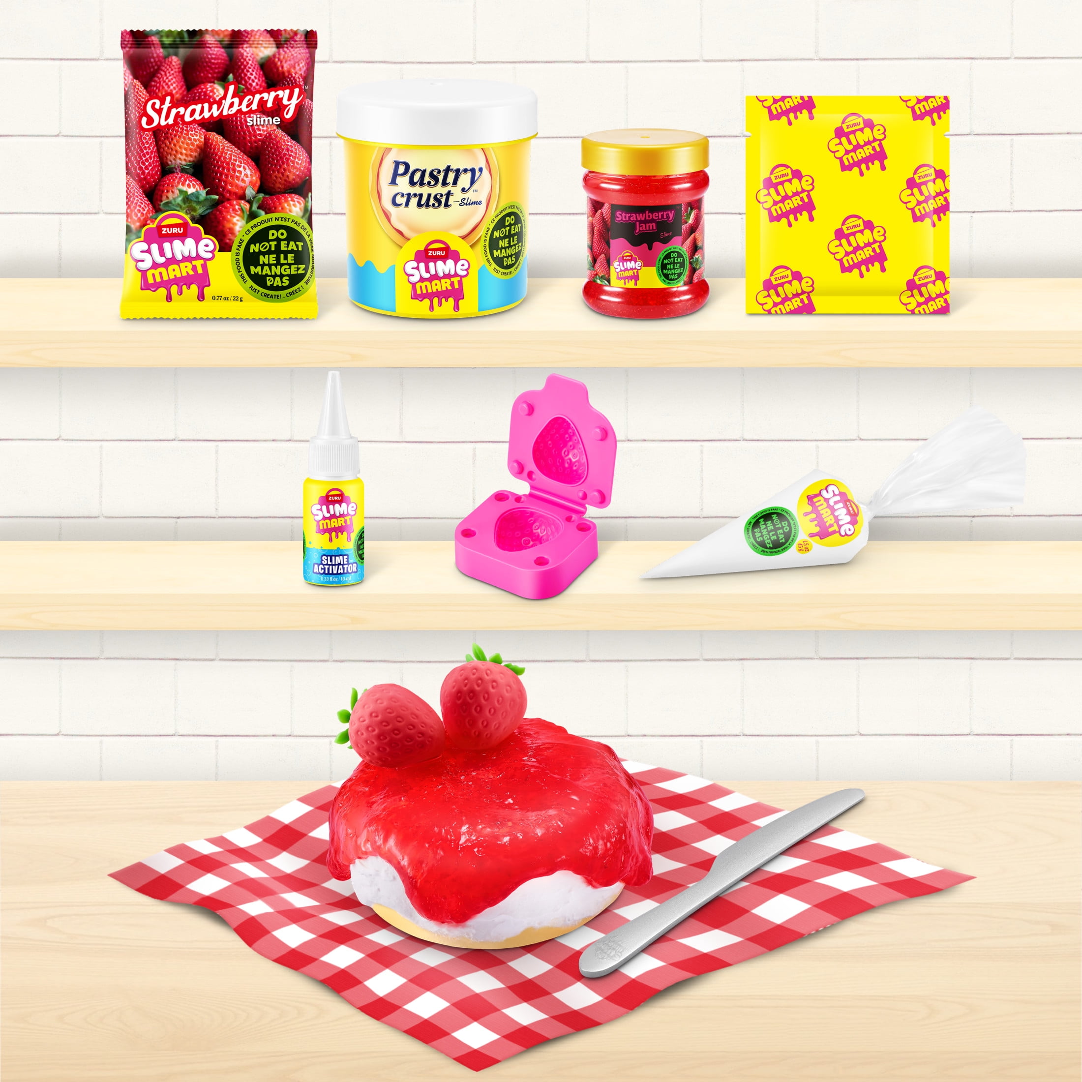 Slime Mart Small Bag Strawberry Cheesecake Pretend Play Food Themed DIY Slime Craft Toys by ZURU