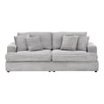thumbnail image 5 of 79.3" Corduroy Modular Couch, Corduroy Sofa with 4 Matching Toss Pillows, 3 Seater Couch for Living Room, Apartment, Studio, Office, Gray, 5 of 9