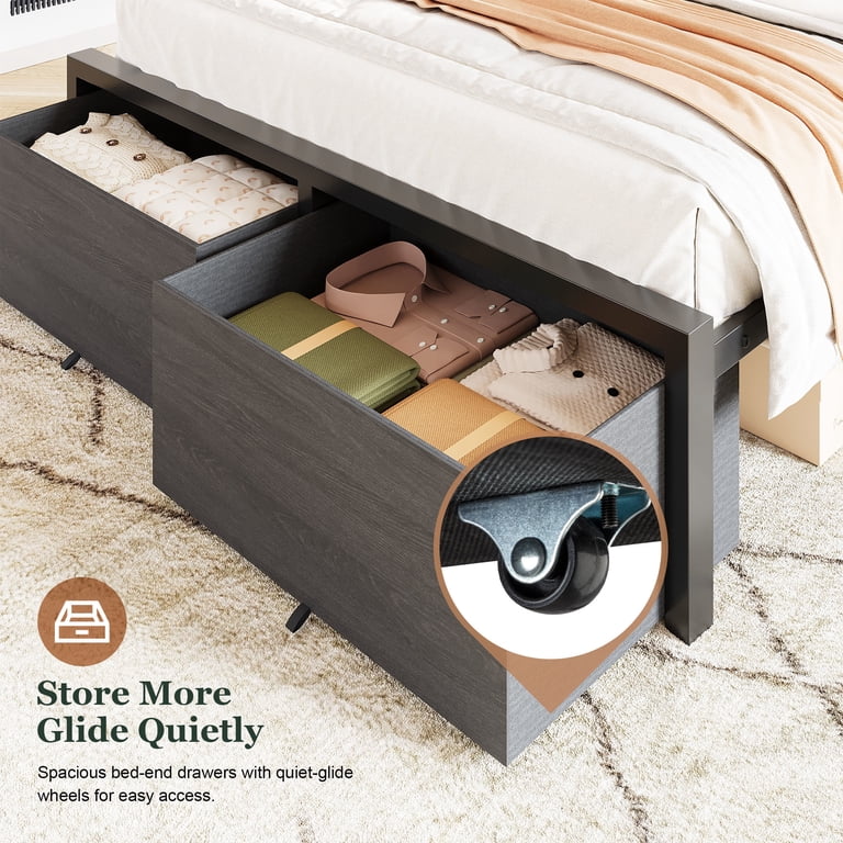 Amolife Queen Storage Bed with LED Charging Station photo 8