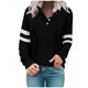 thumbnail image 1 of Moda Mujer Casual Rayas Estampado Manga Larga Buton V-Cuello Tops Blusa Pompotops gfhjh11479, 1 of 9