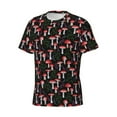 thumbnail image 3 of Yiaed Red Mushrooms Print Mens Short Sleeve Tight Fit T-Shirt, Crewneck Casual Tee-3X-Large, 3 of 5