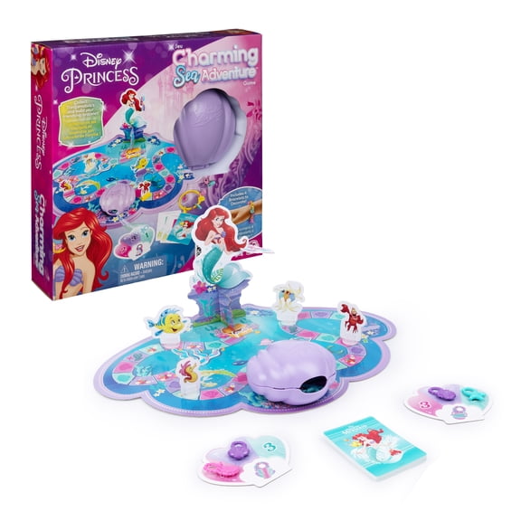 Spin Master Games, Disney Princess, Little Mermaid Charming Sea Adventure Game, Disney Princess Toys for Kids, 2-4 Players, for Ages 4