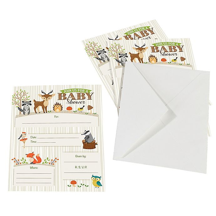 woodland baby shower invitations walmart