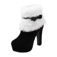 thumbnail image 2 of Wowcloth Women's Suede Ankle Boots, Bow Decoration, Side Zipper – Fleece-Lined Warm Chunky Heel for Autumn Winter Trendy Fashion, 2 of 9