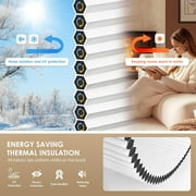 LazBlinds No Tools No Drill Cordless Cellular Shades, Blackout Light Blocking Honeycomb Shades for Home, Thermal Insulation Blinds for Windows, 22 W x 36 H, White