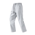 thumbnail image 5 of Dwelliawo Mens Workout Pants, Elastic Waist Drawstring Straight Leg Casual Pants, Lightweight Quick Dry Lounge Pants For Outdoor White M, 5 of 5
