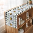 thumbnail image 6 of Table Runners 72 Inches Long Dress Scarves, Daisy Farmhouse Kitchen Table Runner, Coffee Tablerunners, Spring Floral Black Plaid Eucalyptus Leaves 18x72 Inch, 6 of 9