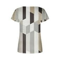 thumbnail image 4 of Hauts pour Femmes Hauts d'Été pour Femmes 2023 Mode Imprimée Décontractée Col en V Manches Courtes T-Shirt Ample Blouse Hauts Blanc L, 4 of 5