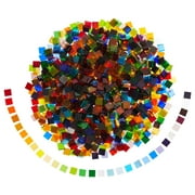 1000 Pieces of Square Mosaic Tiles for Crafts, Textured Stained Glass Pieces in 40 Assorted Colors for DIY Art Projects, Decorations, Coasters (0.4 x 0.1 Inches)