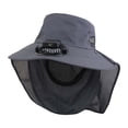 thumbnail image 3 of sususu Sun Hats for Women , Women Hat , Summer Hats for Women Beach Solar Fan Bucket Hat For Outdoor Sports With UPF50+ Sun Wide Brim Summer Fishing Hat Technology For Men And Women Grey, 3 of 4