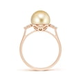 thumbnail image 2 of ANGARA Golden South Sea Cultured Pearl Ring with Trio Diamonds in 14K Rose Gold for Women | June Birthstone, Birthday, Anniversary, Jewelry Gift for Women | Pearl Ring, 2 of 8
