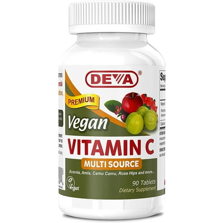 Deva Vegan Vitamin C, Multi Source, 90 Tablets
