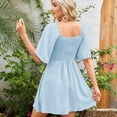 thumbnail image 3 of Valcatch Womens Dresses 2024 Spring Summer Deep V Neck Elegant Bow Tie Mini Dress S-XL, 3 of 4