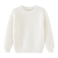 thumbnail image 2 of Gubotare Toddler Sweater Girl's Long Sleeve Soft Crewneck Slim Fit Pullover Sweater Top for Kids 2T 3T (White,2-3 Years), 2 of 7