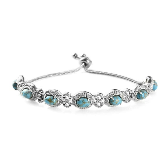 Stainless Steel Turquoise Healing Bolo Bracelet Stylish Fashion Unique Gifts for Women Jewelry for Women  Boho Western Birthday Gifts