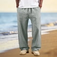 thumbnail image 2 of Men's Striped Relaxed Trousers, Drawstring Elastic Waist Pants, Lightweight Summer Casual Bottoms, 2 of 6