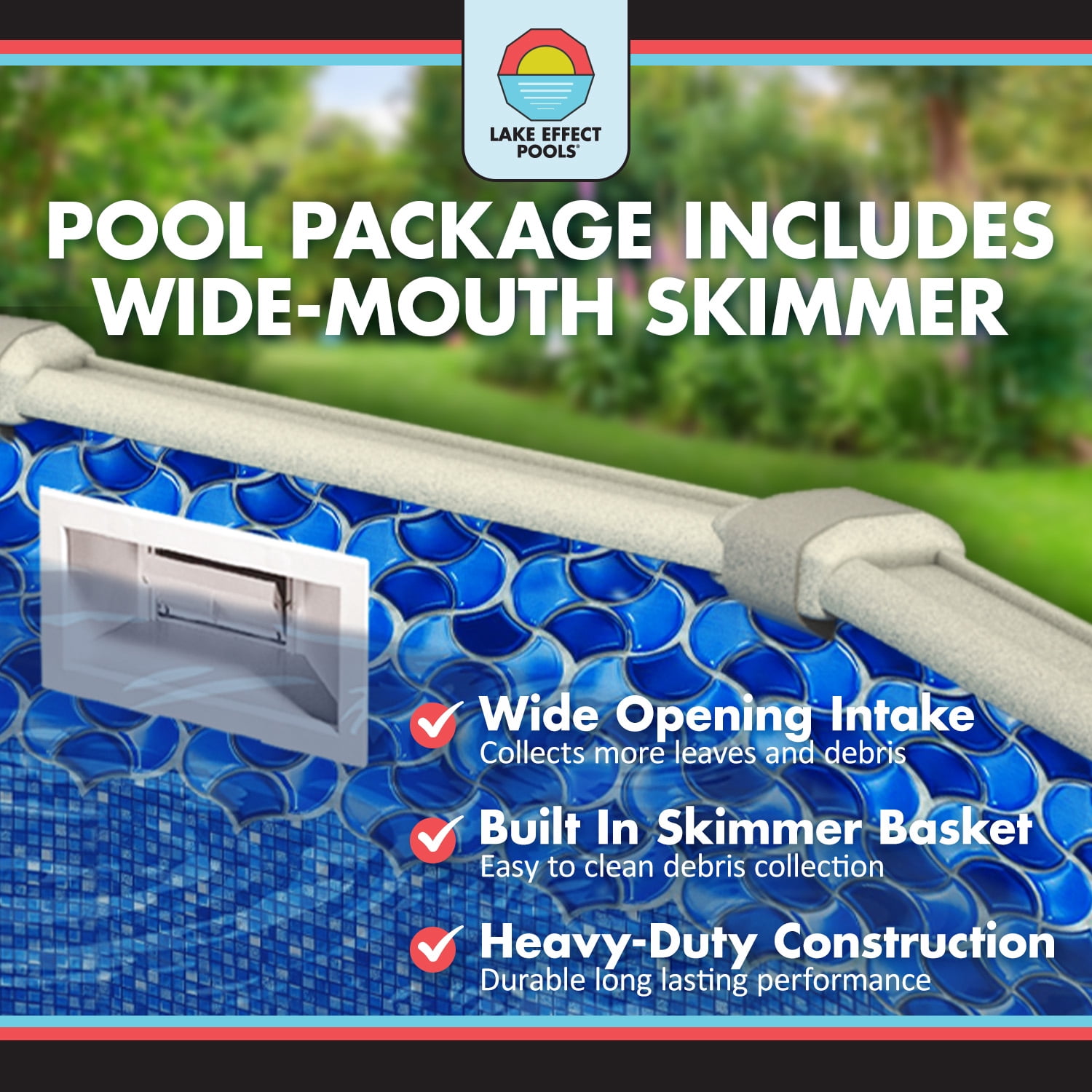 Lake Effect Pools Forever 27' Round x 54" Resin Protected Steel Wall Above Ground Swimming Pool
