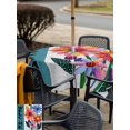 thumbnail image 5 of Outdoor Tablecloths with Umbrella Hole & Zipper, Spring Daisy 60x60 Inch Square Tablecloths, Turquoise Modern Abstract Art Dots Floral Waterproof Table Cloth, Patio/Pool/Picnic Table Covers, 5 of 8