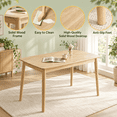 thumbnail image 4 of Ktaxon Modern Dining Table Set for 4, Solid Wood Dinner Table with 4 Padded Chairs for Home, Kitchen, Restaurant, 47" Wood Color, 4 of 8