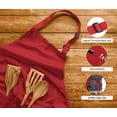 thumbnail image 3 of Utopia Kitchen 2 Pack Bib Apron, Adjustable with 2 Pockets, Water and Oil Resistant, Cooking Kitchen Chef Apron for Women Men, Red, 3 of 7