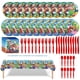 thumbnail image 1 of Super Mario Bros Suministros para fiestas de cumpleaños Decoraciones Kit de vajilla Incluye platos de Mario Servilletas Mantel Tenedores Cuchillos Juego de cucharas, 1 of 3