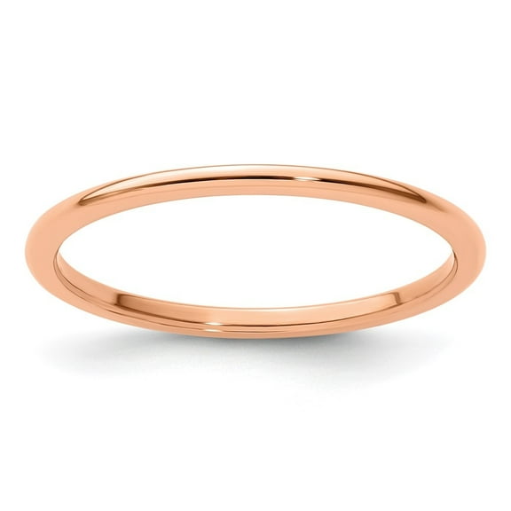 Auriga 10k Rose Gold 1.2mm Half Round Polished Stackable Band for Women Size- 6