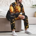 thumbnail image 7 of Naloa Golden Koi And Treasure Men’s Pajamas Set - Long Sleeve Button Down Sleep Shirt and Pajama Bottoms Sleepwear Set-X-Large, 7 of 7