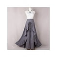 thumbnail image 4 of Women Casual Plain Tie-Waist Wrap Skirts Pants Chiffon Ruffle Wide Leg Overlay Loose Dress, 4 of 5