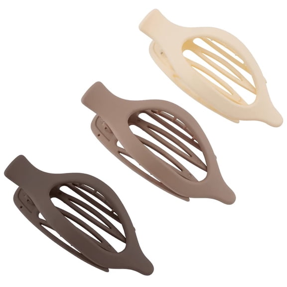 Flat Hair Clips, 3 PCS Large Hair Clip for Women & Girls, Internal Tooth Design, Strong Hold Matte Hair Clips for Thick Hair & Thin Hair(Brown, Light khaki, White)