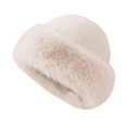 thumbnail image 2 of hengtong Cossack Hat Russian Hat Women Thick Winter Faux Hat for Hiking Motorbike Camel Color, 2 of 8