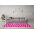 thumbnail image 3 of Ahgly Company Indoor Square Checkered Pink Modern Area Rugs, 7' Square, 3 of 4