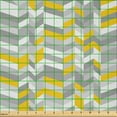 thumbnail image 2 of Ambesonne Vintage Fabric by the Yard Microfiber, Home Style Zig Zag, 10 Yards, Grey Yellow, 2 of 2