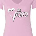 thumbnail image 4 of Inktastic Be Kind with Heart Ribbon in White Text Women's V-Neck T-Shirt, 4 of 5