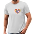 thumbnail image 4 of Frostluinai Love is Love T-Shirt for Men Rainbow Pride Shirts LGBQT Gestural Heart Graphic Tee Shirt Equality Tee Tops, 4 of 4