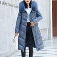 thumbnail image 6 of adviicd Womens Puffer Jacket Women's Winter Warm Thicken Long Outwear Pockets Coat Parka Jacket (Navy,M), 6 of 6