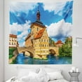 thumbnail image 1 of Travel Tapestry, City Hall Building in the Bamberg Germany European Historical Townscape Sunny Day, Fabric Wall Hanging Decor for Bedroom Living Room Dorm, 5 Sizes, Multicolor, by Ambesonne, 1 of 1