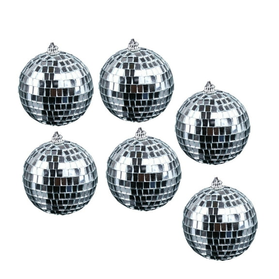 Worgeous 6 Pcs Disco Ball Light Mirror Ball Banquet Decorations 5.00X5.00X5.00CM Silver