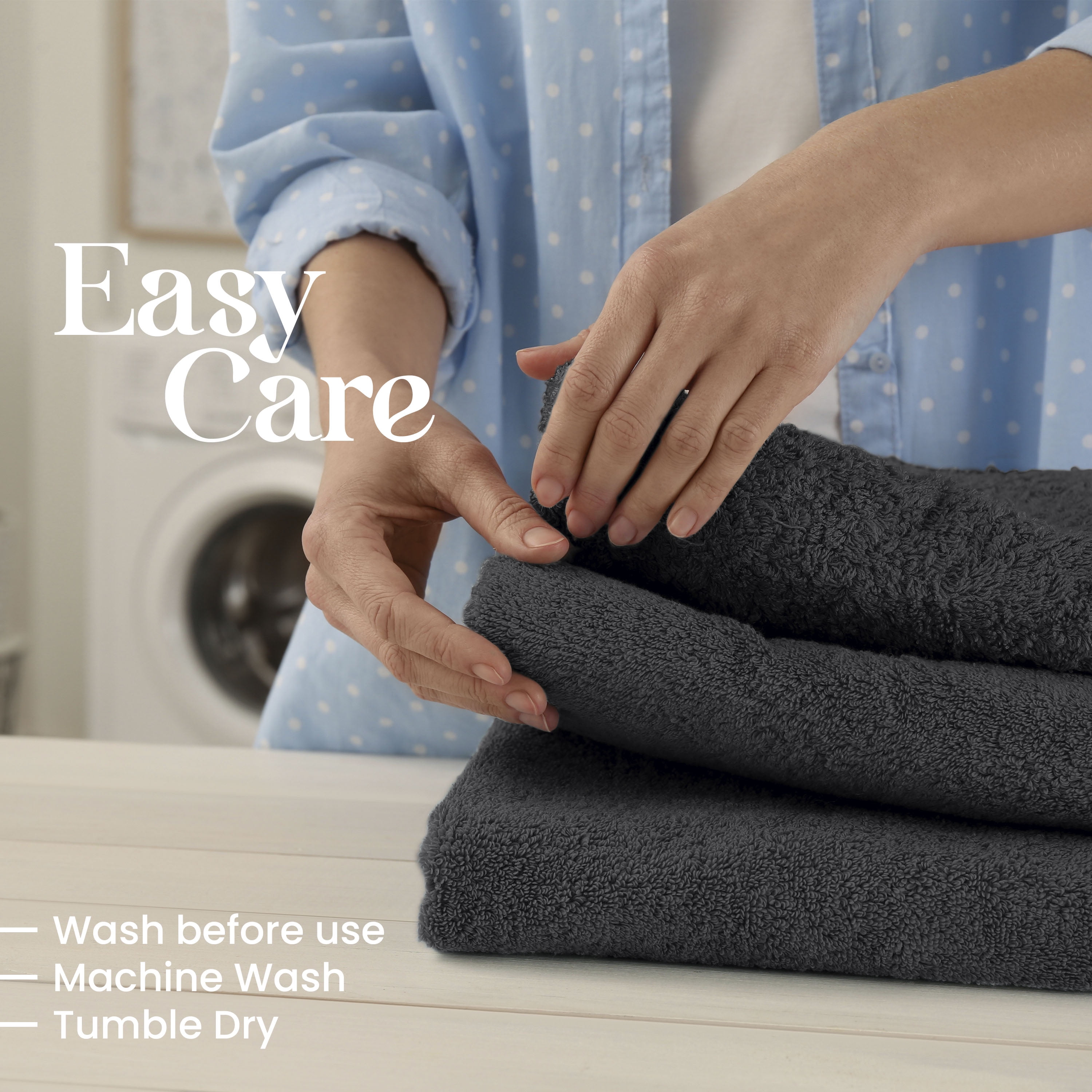 Utica 6-Piece Towel Set | 100% Cotton Soft & Absorbent Everyday Towels | Black