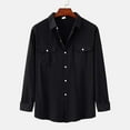 thumbnail image 2 of Black and Friday Deals 2023 Men Clearance LYXSSBYX Mens Shirts Long Sleeve Clearance Men's Fashion Autumn and Winter Stand Collar Long Sleeve Solid Color Cotton Linen Shirt Top, 2 of 9