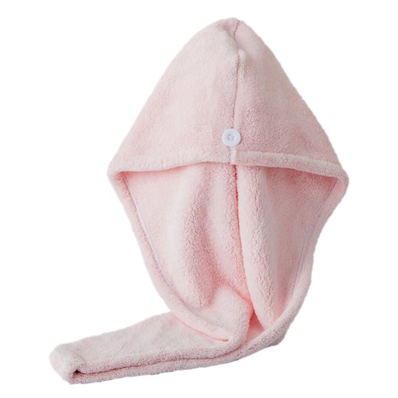 Gorro de secado de cabello simple Toalla de secado de cabello de terciopelo coralino Toalla de secado de cabello grueso Toalla de secado de cabello con absorción de agua (Rosa)