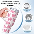 thumbnail image 3 of Balery pink polka dot bows Pattern 40oz Stainless Steel Tumbler Double Wall Vacuum Insulated Water Bottle Ice Bully Insulated Tumbler With Handle And 2 in 1 Straw Lid, 3 of 8