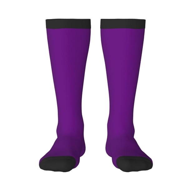 Fotbe Purple Calcetas Divertidas Estampadas para Hombre y Mujer, Calcetas de Algodón hasta la Rodilla para Caminar, Correr, Enfermería y Embarazo