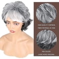 thumbnail image 2 of Corte de pelo corto para mujeres de mediana edad para madres, color degradado, fibra química, estilo de portada 2, 2 of 3