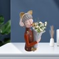 thumbnail image 1 of Vivid Flower Vase Girl Figurita Escultura de cumpleaños Adornos de estantería Cara decorativa para la decoración para hogar pequeña sala de TV marrón Macarena Figurilla de niña, 1 of 8