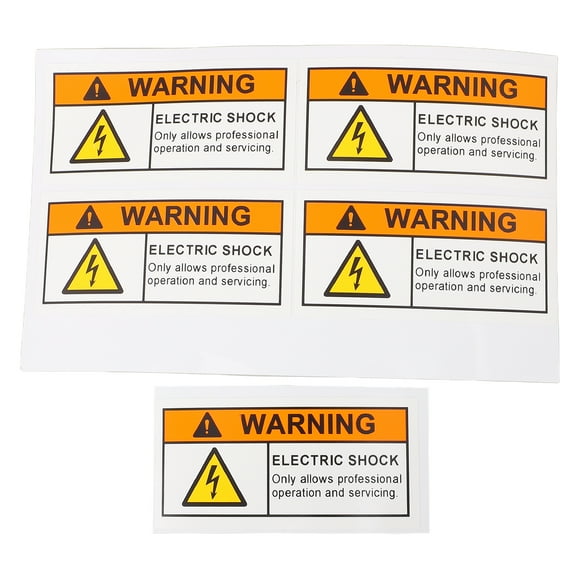 KAKOWELY electrician stickers 5pcs Warning Electric Shocks Sticker For Caution High Voltage Sign For Safety Electrical Panel Labels For Professional Maintenance And Operation Safety Stickers