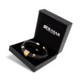 thumbnail image 3 of SERASAR Men's Leather Bracelet "Ring" with stainless steel magnetic closure, Gold 23cm, including gift box, 3 of 9