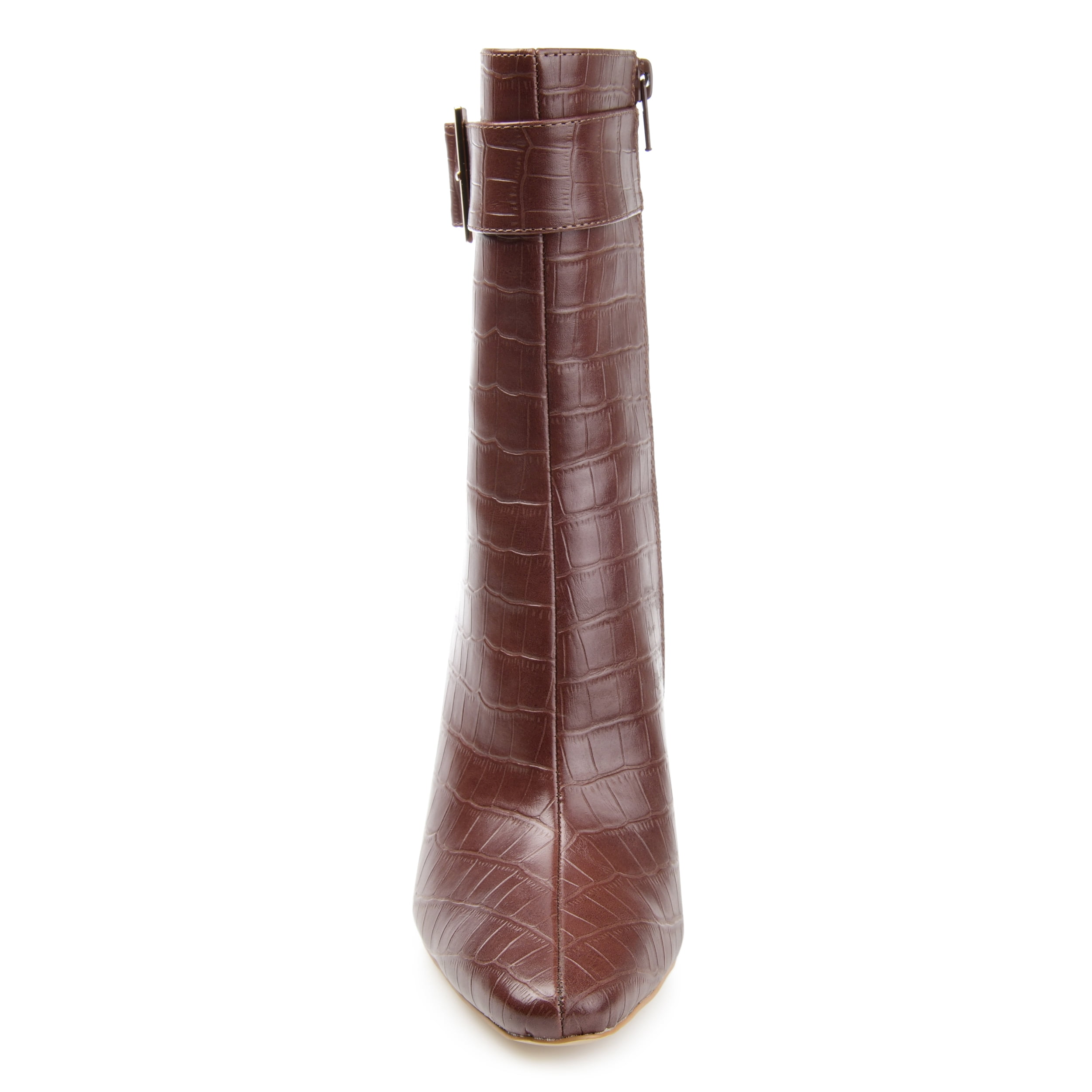 Journee Womens Elanie Inside Zip Block Heel Booties