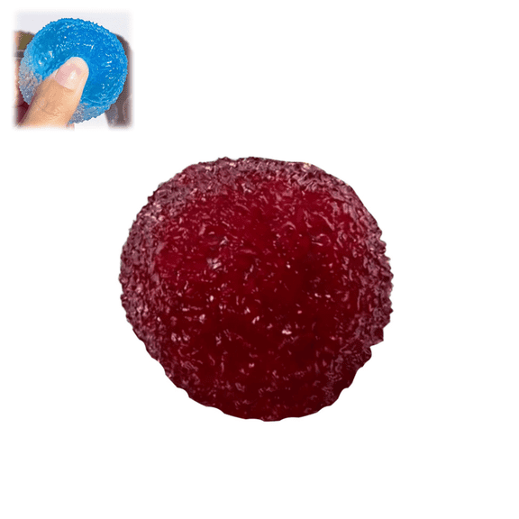 1Pc Wine Red Waxberry Shape Stress Relief Squeeze Ball, 5cm Soft Moldable Textured Fidget Toys for Anxiety Relief